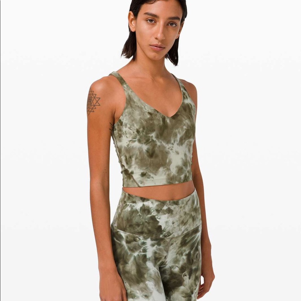 Lululemon Align Tank diamond dye olive with matching align leggings set